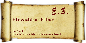 Einvachter Bíbor névjegykártya